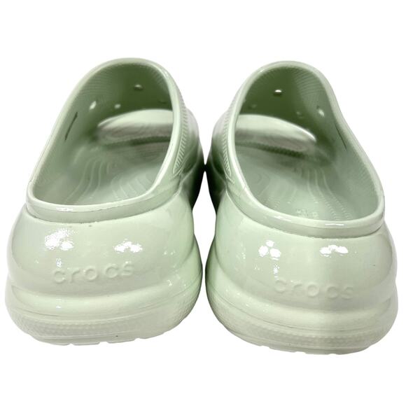 Crocs Crush Platform Slides Sandals High Shine Light Green W11/M9 Chunky Shoes - Picture 10 of 13